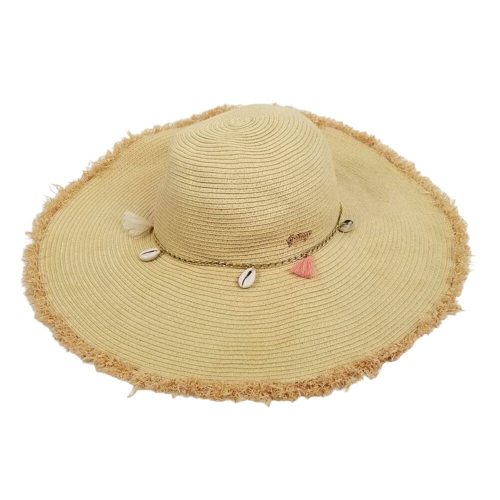 Juicy Couture Wide Brim Beach Sun Straw Hat One Size